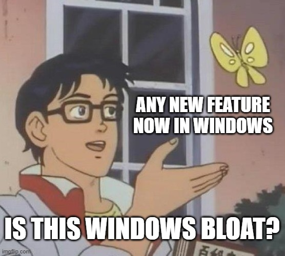 unixterminal's tweet image. Seriously people. Not every new thing is &apos;bloat&apos;.