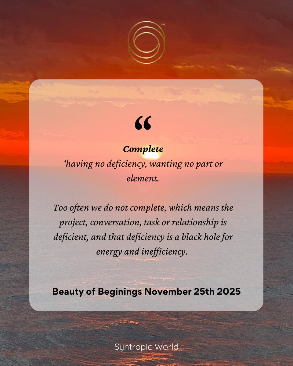 chrismcdougall8's tweet image. Sometimes, overwhelm is because we have too many loose threads in the air. What we need to do is complete. syntropic.world/complete/