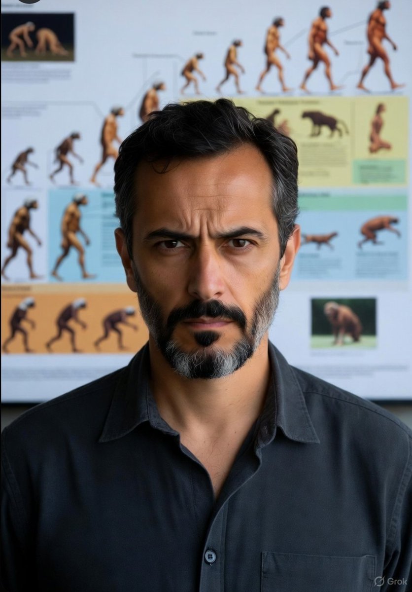 BYadel9's tweet image. Dieu n'existe pas ! ☝️
Nous descendons d'une bactérie océanique unicellulaire ayant évolué pour créer des méduses qui ont engendré les salamandres puis les petits primates.
Tout ça est prouvé scientifiquement !