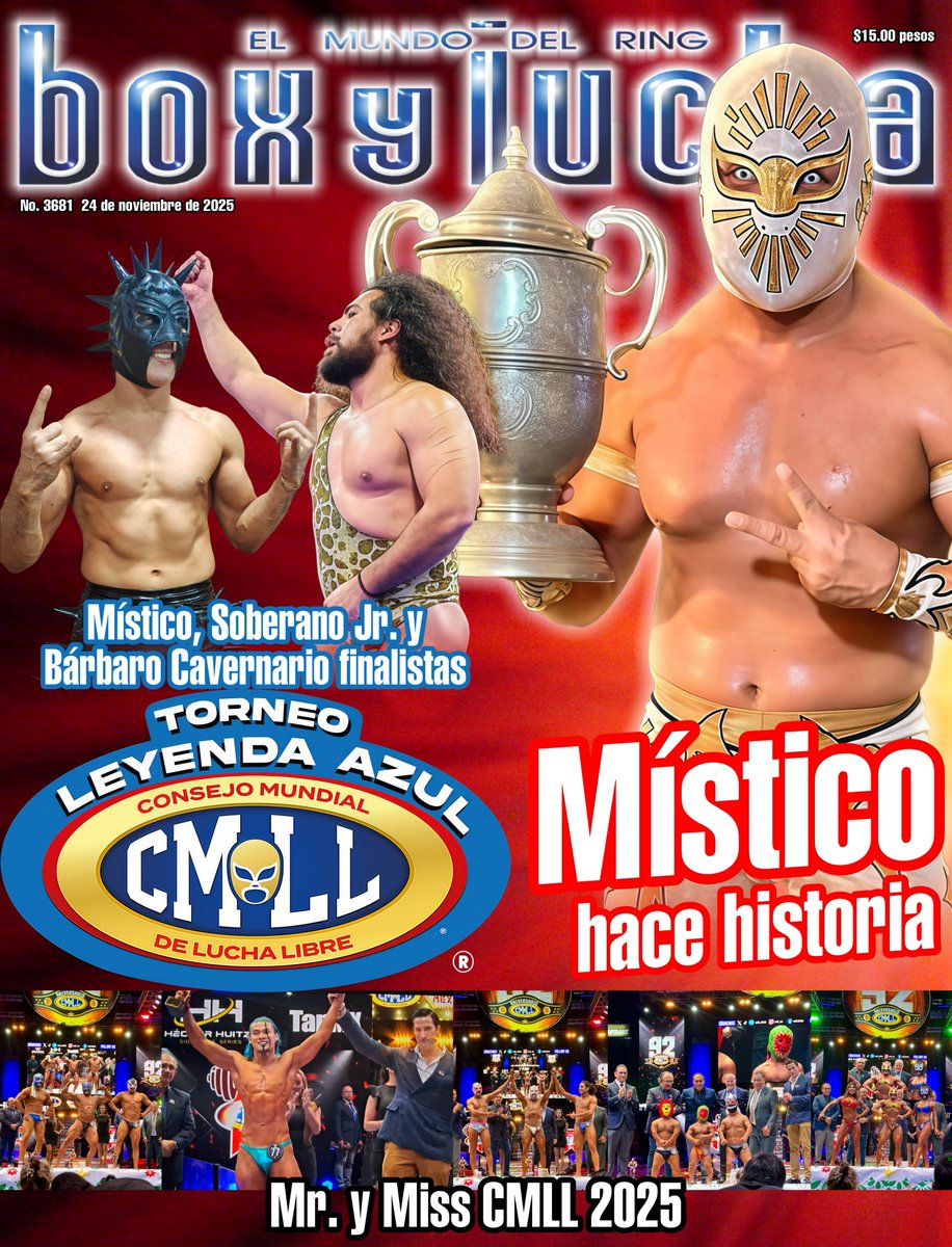 📲💻BOX Y LUCHA digital #3681
💳$60 pesos un mes - 💳$499 pesos un año
Puedes pagar en OXXO, por transferencia electrónica o PAYPAL.
🚨Con tu suscripción anual, gratis los números 186-A y 187-A de la Colección Diamante.
boxylucha.com/producto/50-ed…
#Portada