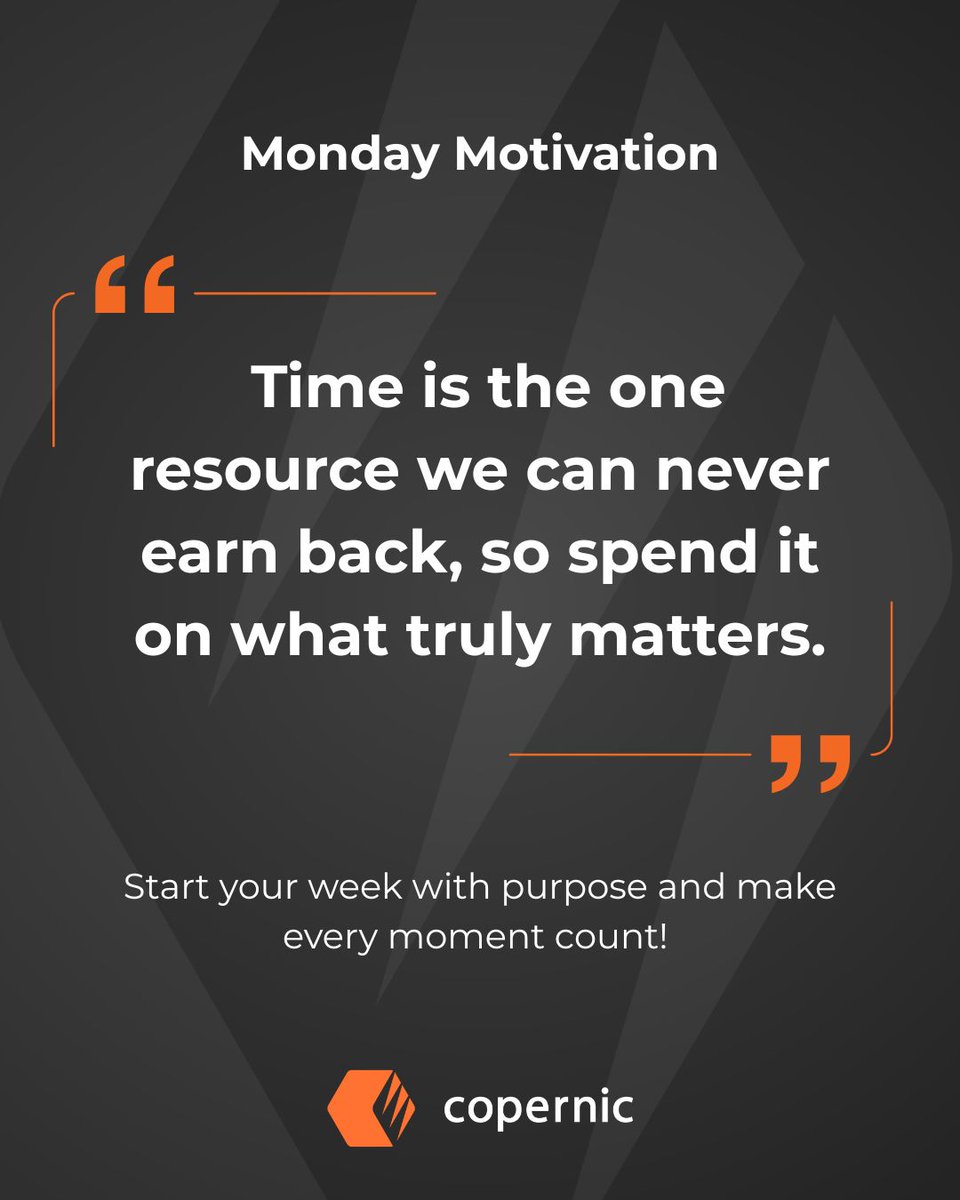 Copernic's tweet image. ⏳ “Time is the one resource we can never earn back, so spend it on what truly matters.” 

Start your week with purpose and make every moment count! 

#MondayMotivation #WorkSmarter #GettingThingsDone #Productivity
