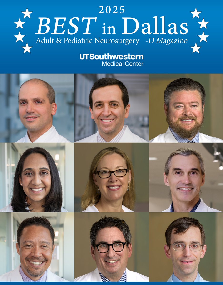 Thank you, Dallas!  We feel grateful to serve you!

Congrats to Drs. <a href="/SalahGAoun/">Salah G. Aoun</a>, Bruno Braga, Kevin Morrill, Toral Patel, Angela Price, Dale Swift, Babu Welch, <a href="/bwepmd/">bradley weprin md mhcm🦭/acc</a>, &amp; <a href="/bawhitt/">Brett Whittemore</a> for making the 2025 list <a href="/DMagazine/">D Magazine</a>! #HappyThanksgiving <a href="/UTSWMedCenter/">UT Southwestern Medical Center</a> <a href="/UTSWBrain/">UT Southwestern O'Donnell Brain Institute</a> #Neurosurgery