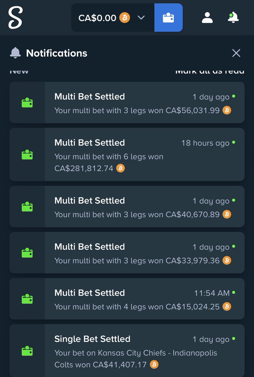 I turned my $13,000 weekly into $500,000. 

EVERY. SINGLE. PARLAY. HIT. 

$500 5 x $100 (doubled if under code Bigfoltz on Stake) 

LETS GOOOOOOOO 

✅RT/LIKE
✅TAG A FRIEND
✅FOLLOW