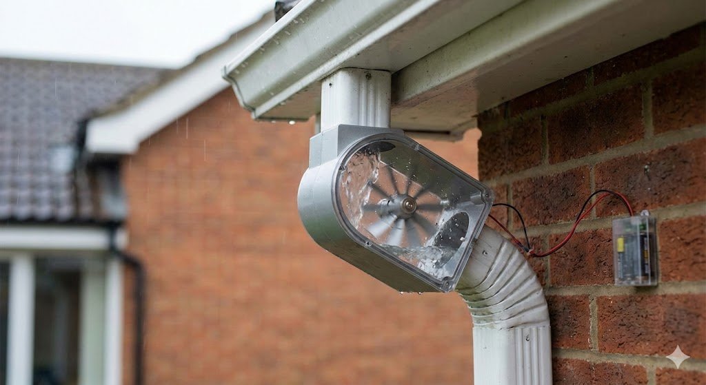 djcows's tweet image. Startup idea: downspout turbine to generate electricity from rain