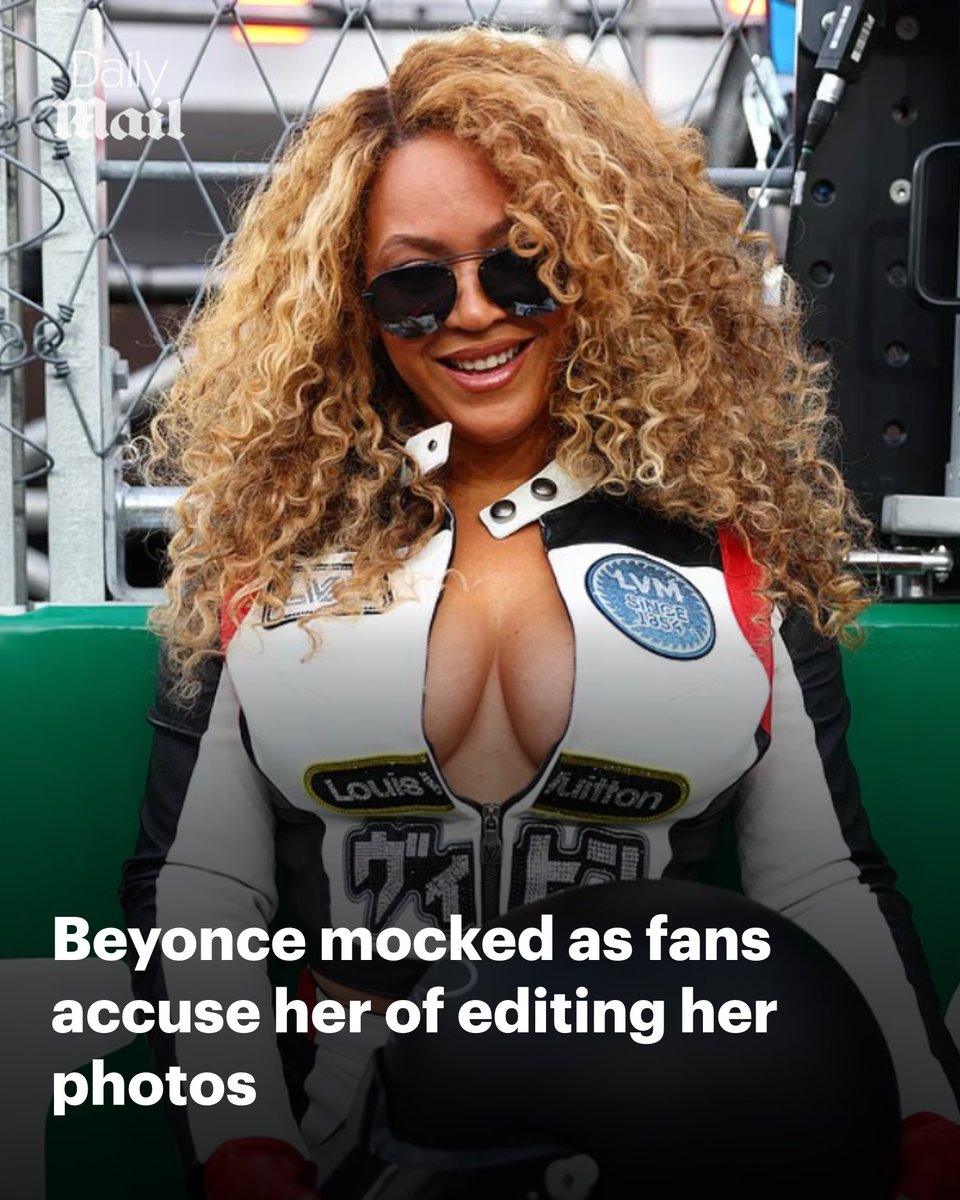 DailyMail's tweet image. Beyonce shocked fans over the weekend after sharing edited photos from her appearance at the F1 Grand Prix in Las Vegas. 🔗 trib.al/v1JqKuU