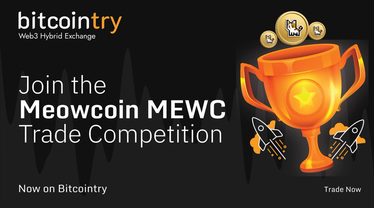 Bitcointrycom's tweet photo. 🚨 Bitcointry 2 Week Trading Competition Starts 24 November  2025 at 12:30 UTC Time! 🚨

Bitcointry is hosting a 2 week trading competition where an exciting $5 Million $MEWC prize pool can be won!

🏆 Prize Distribution:
1️⃣ First Place: 2.5 Million $MEWC
2️⃣ Second Place: 1.5 Million $MEWC
3️⃣ Third Place: 1 Million $MEWC

🎯 Compete to be one of the highest volume traders and claim your share of the rewards!

Don't miss this chance to grab some $MEWC rewards trade now and dominate the leaderboard! 🚀

📜 Details: Click here for more information (https://t.co/MIAgD6SbU4 )

#MEWC #Meowcoin @MeowcoinProject #Competition #Crypto #CryptoMarket