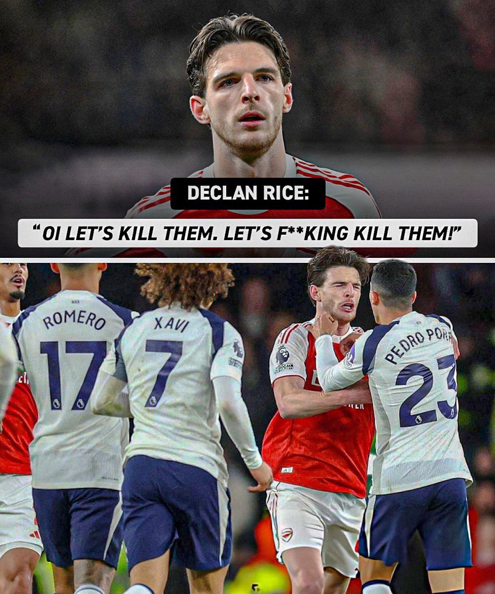footballconfid1's tweet image. And there you go. From his very own mouth.

Declan Rice seen shouting “LET’S KILL THEM!” at his Arsenal teammates after the 3rd goal. Then kicked Xavi Simons’ head.

Rancid player. Rancid club.

Any comment @FA_PGMOL, @FA &amp;amp; @UEFA?! Players have received season-long bans for less.