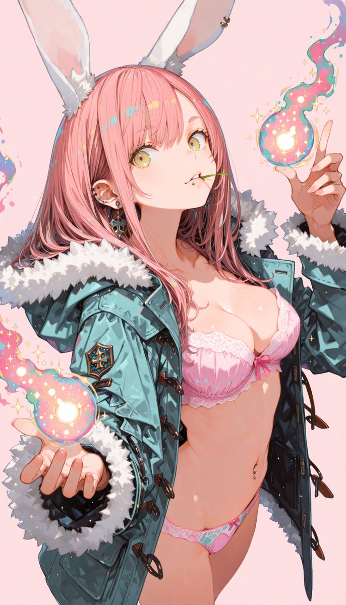 赤目♡羽ピンクうさぎちゃん♡三日月 みなさん、おつかれさまです(´▽｀)✨ うさちゃんに教えてもらった