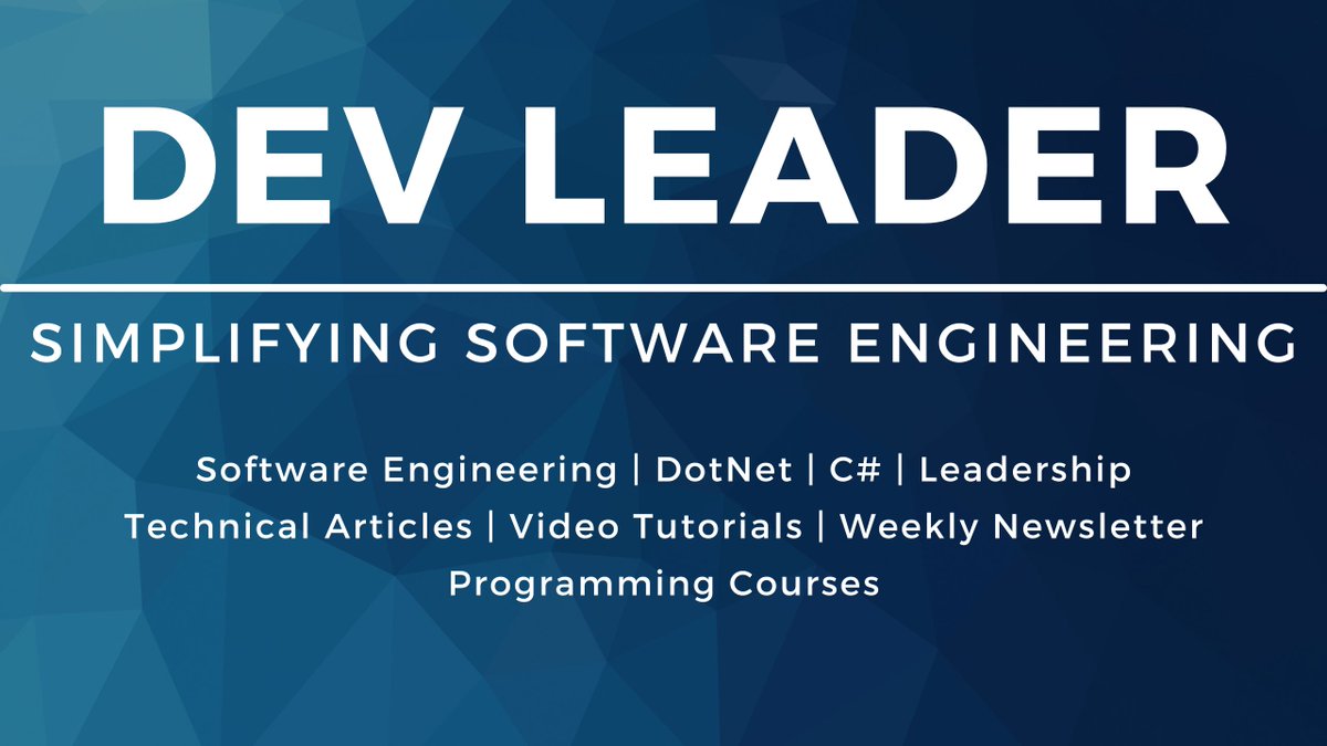 DevLeaderCa's tweet image. Looking to learn more about CSharp and dotnet?

Every weekend I publish a FREE newsletter discussing CSharp and dotnet topics.

Each newsletter touches on general software engineering to get you thinking as well as linking out to some useful learning resources.

With a focus on…