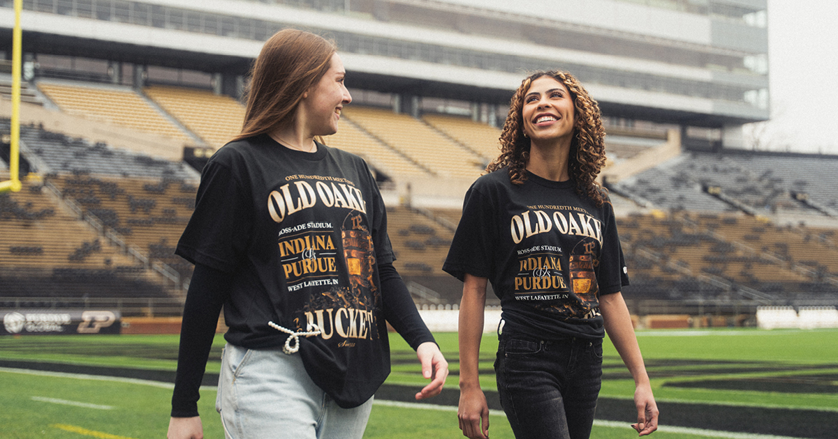 2025 marks 100 years of the Old Oaken Bucket! The rivalry game trophy has been passed back and forth for a century. To recognize the legacy, we’ve teamed up with alum <a href="/justinvining/">Justin Vining</a> to make this <a href="/BoilerFootball/">Purdue Football</a> shirt!

It’s available at <a href="/PurdueTeamStore/">Purdue Team Store</a>. ⬇️ purdue.university/4odGhLe