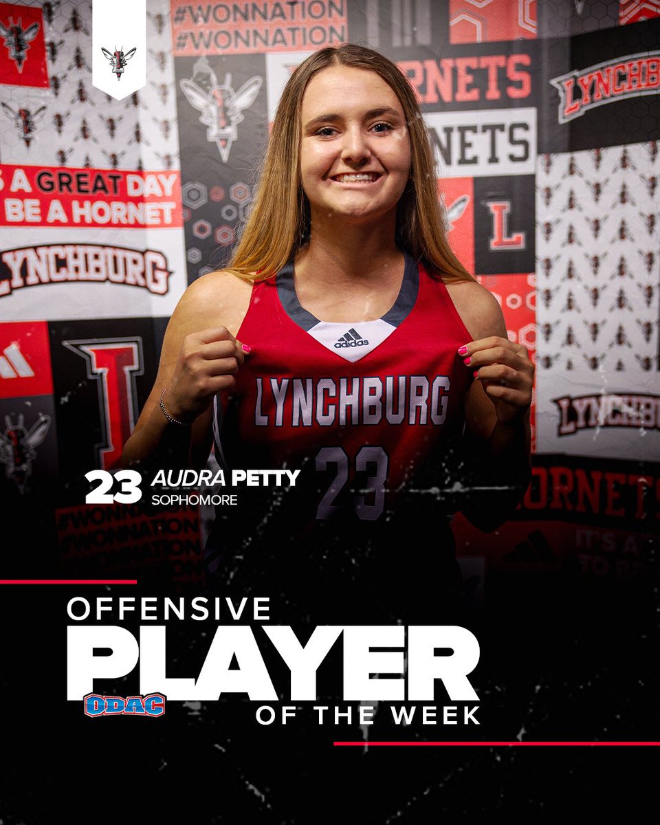 lynchburg_wbb's tweet image. Congrats to #23 Audra Petty for being named the ODAC Conference Offensive Player of the Week! 

#GoHornets #Buckets🏀