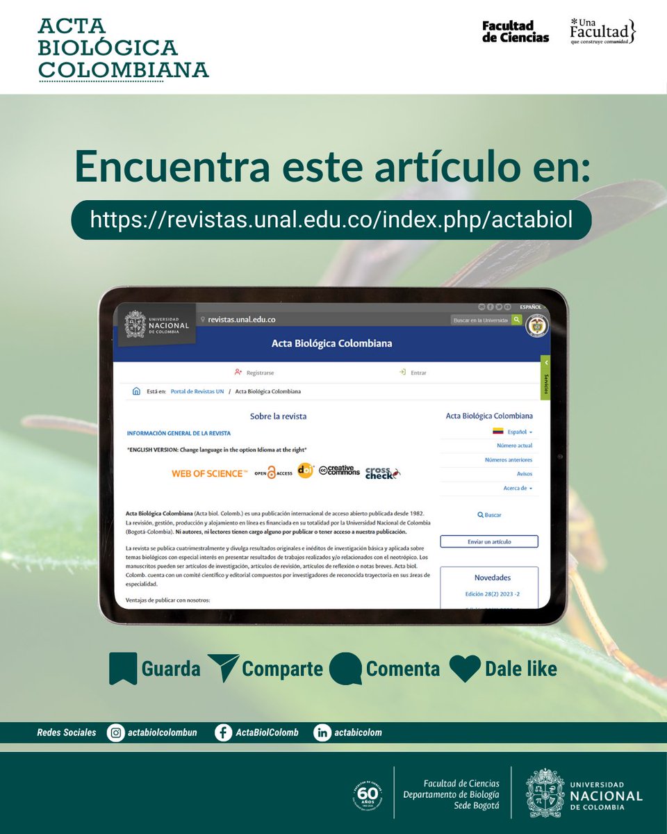 Revista Acta Biológica Colombiana UN tweet media