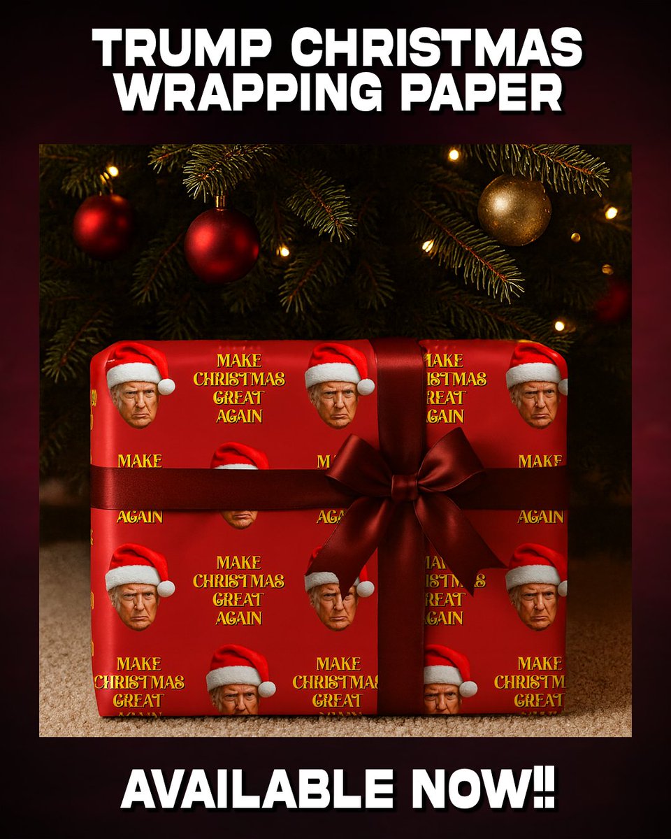 Trump Christmas Wrapping Paper

Get it here: 
store.resistthemainstream.com/TrumpWrappingP…