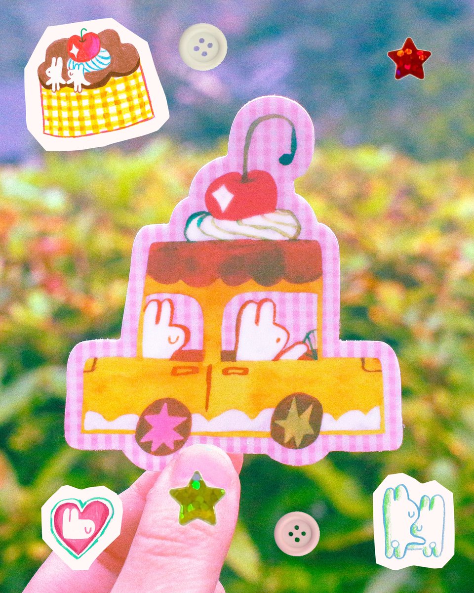 pudding car sticker ! 🍮🐇🚗💨