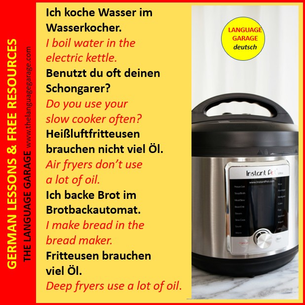 Language_Garage's tweet image. Benutzt du oft deinen Schongarer? Do you use your slow cooker often? #German vocabulary for #cooking. #LearnGerman #languages. Click to #learn more. thelanguagegarage.com/cooking-in-ger…