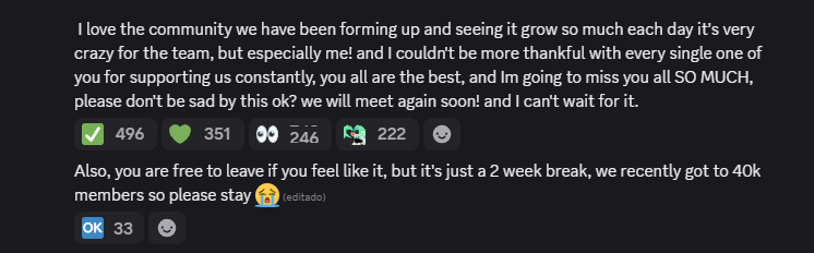 TerminationProt's tweet image. Announcement related to the discord server! hope you all understand &amp;lt;3

#terminationprotocol