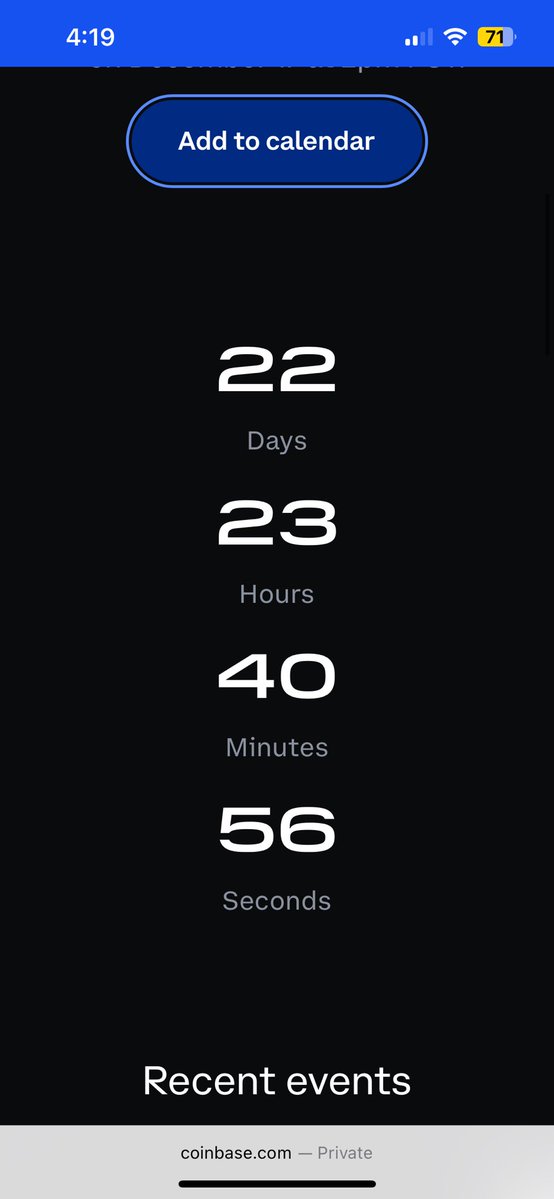 What are you guys cooking up over there <a href="/coinbase/">Coinbase 🛡️</a> ?? Don’t get me all hyped up for nothin when sentiment is this low. 

A damn count down clock and reminder though better be something huge!