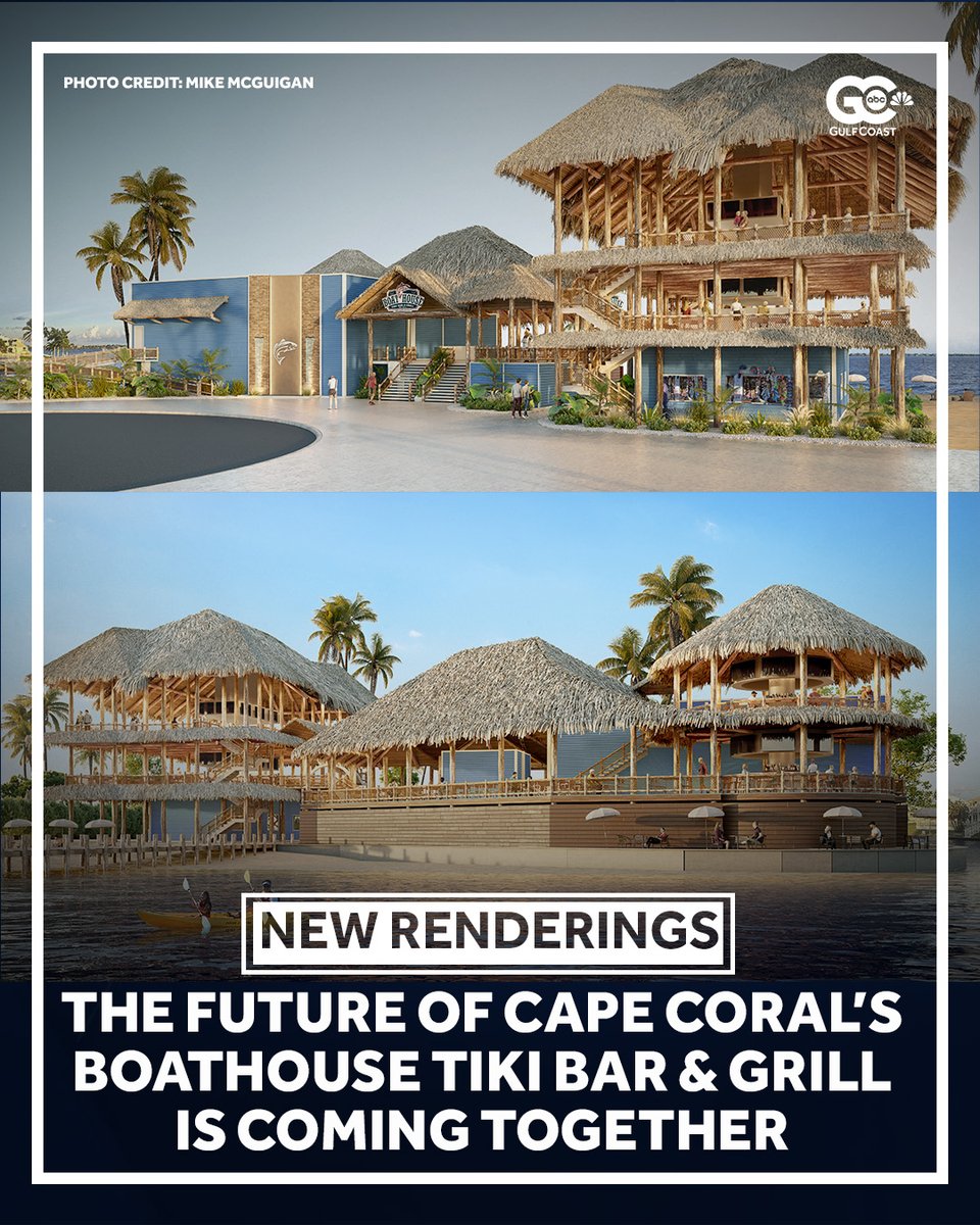 GCNNow's tweet image. Cape Coral&apos;s Boathouse Tiki Bar &amp;amp; Grill reveals new tiki-hut design. More: gulfcoastnewsnow.com/article/cape-c…