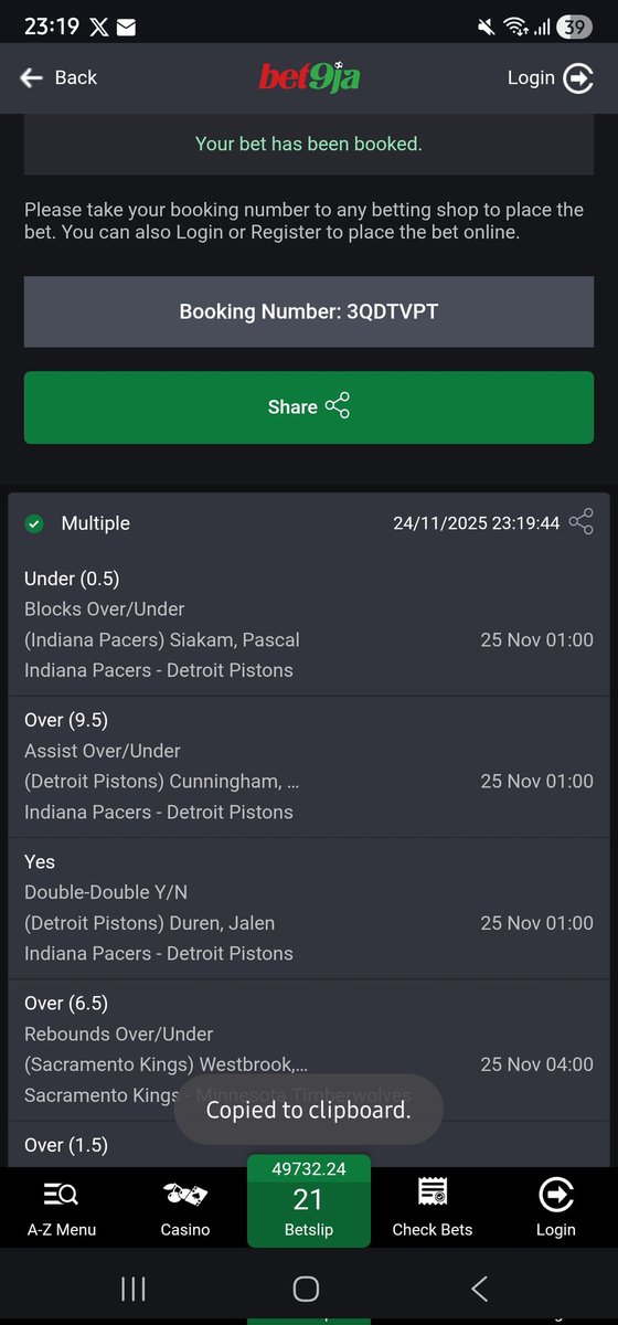 ConvertOdds's tweet image. NBA on  Bet9ja #Bet9jaCode 
Edit &amp;amp; PLAY 

3QDTVPT