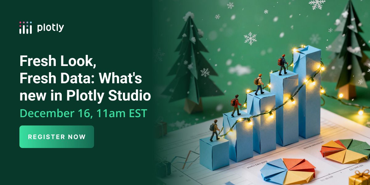 plotlygraphs's tweet image. You asked, we delivered. Plotly Studio just shipped a wave of new upgrades — and we’re showing them off LIVE. 🙌

Join us Dec 16 at 11am ET for a demo-heavy, technical deep dive into the latest features powering the next generation of vibe analytics.

What’s new:
• Enterprise…