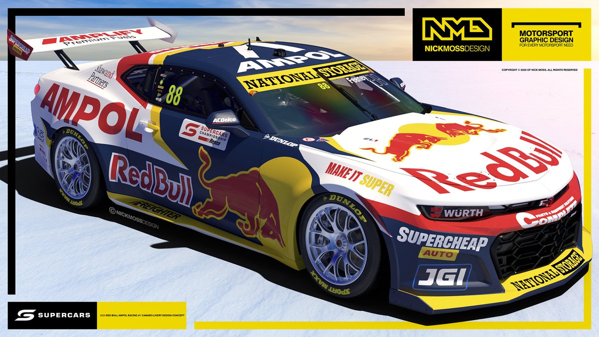 nickmossdesign's tweet image. #NMD @nickmossdesign - 2025 @redbullampol @supercars #alternative #liverydesign #concept #whynot