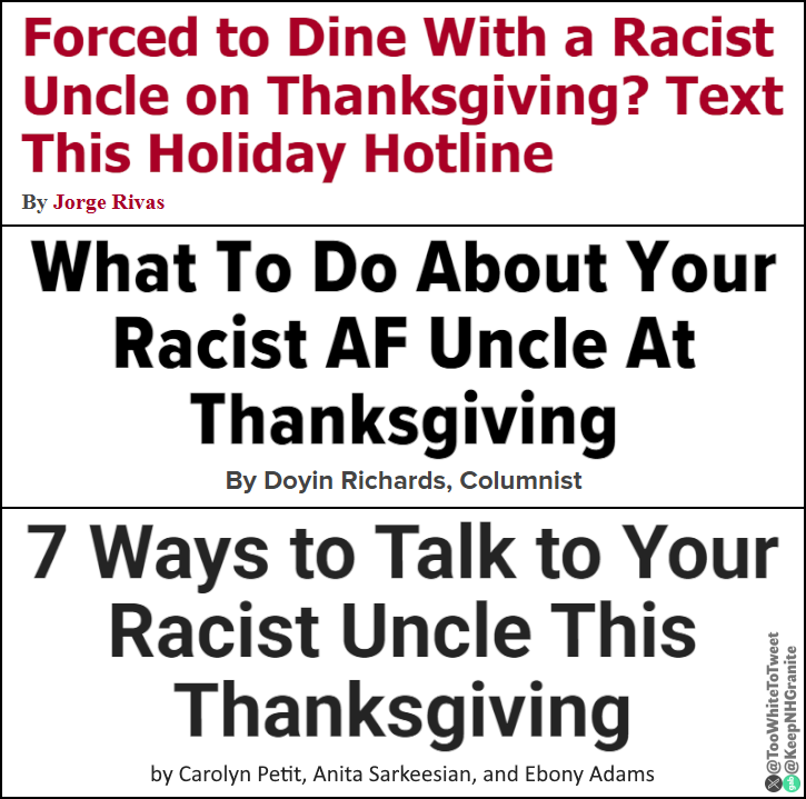I'm launching a holiday hotline for anyone who doesn't have a racist uncle but needs one.