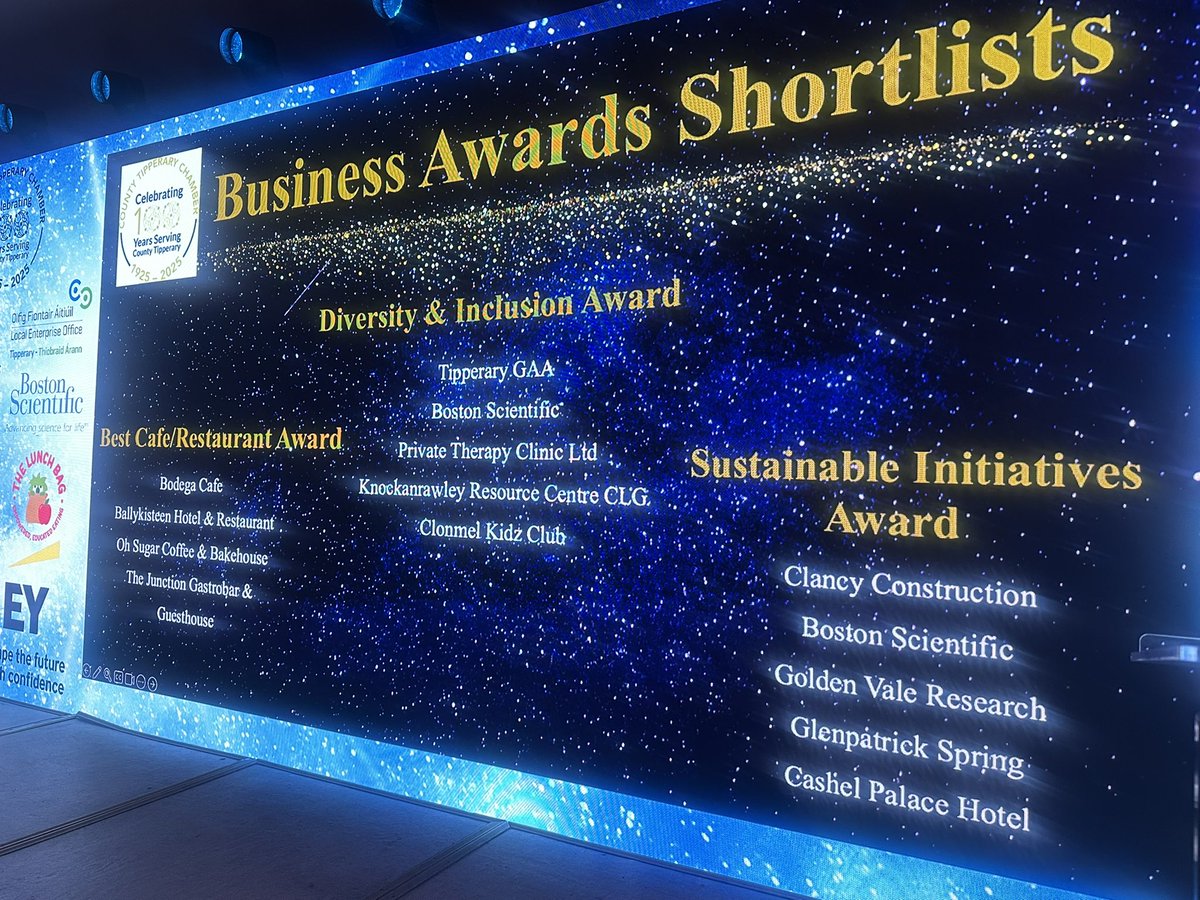 GoldenVResearch's tweet photo. Delighted to have been nominated in the “Best Sustainable Initiative” category for the Tipperary Chamber of Business awards. To be up there with my well-known nominees is an honour. It’s been a great 2025, the next stage of GVR is on the way! https://t.co/49NBLevTsO