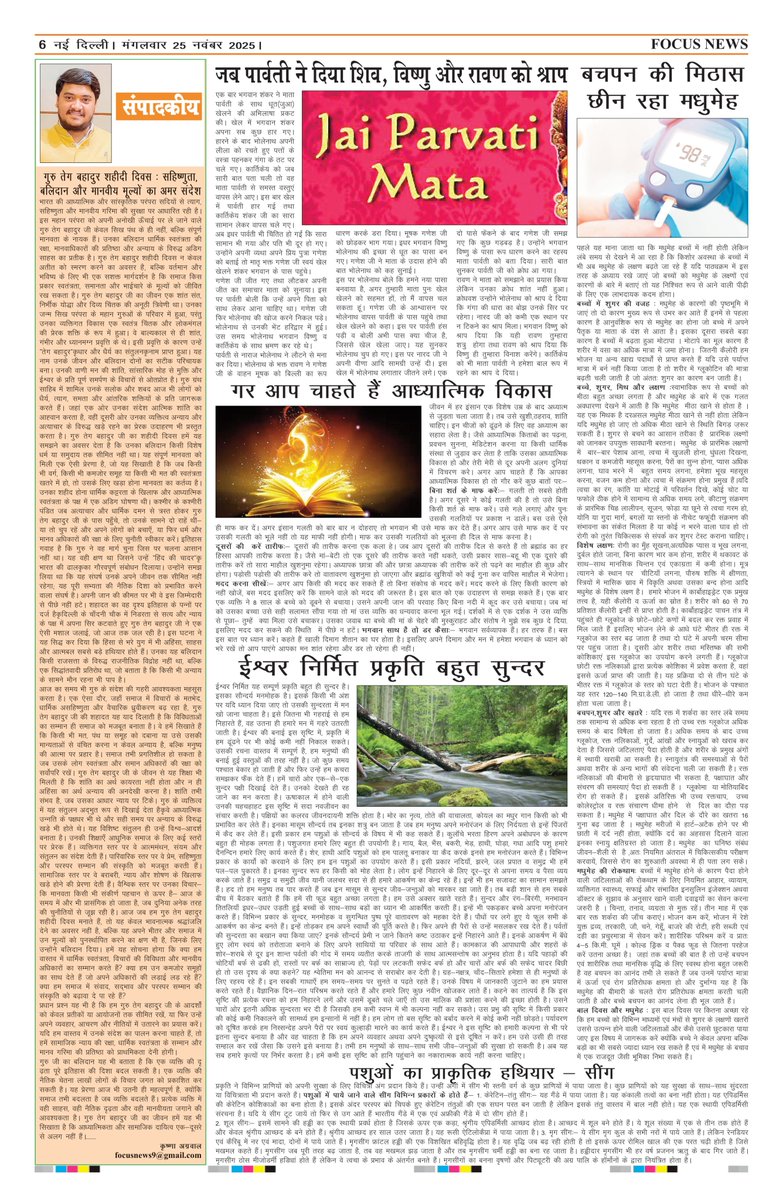 fnind's tweet image. #fnind #Special #Page of #FocusNews of 25th November 2025