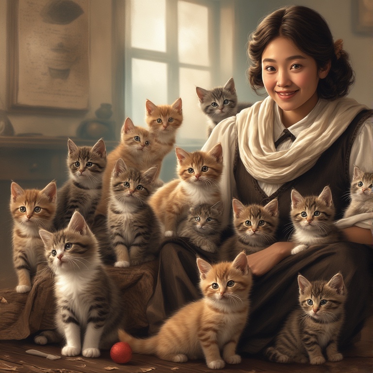 StephenSipila's tweet image. #AuthorsOfTwitter #author #AuthorSpotlight an Asian female version of Anne Frank celebrating her birthday in the secret annex with lots of kittens.