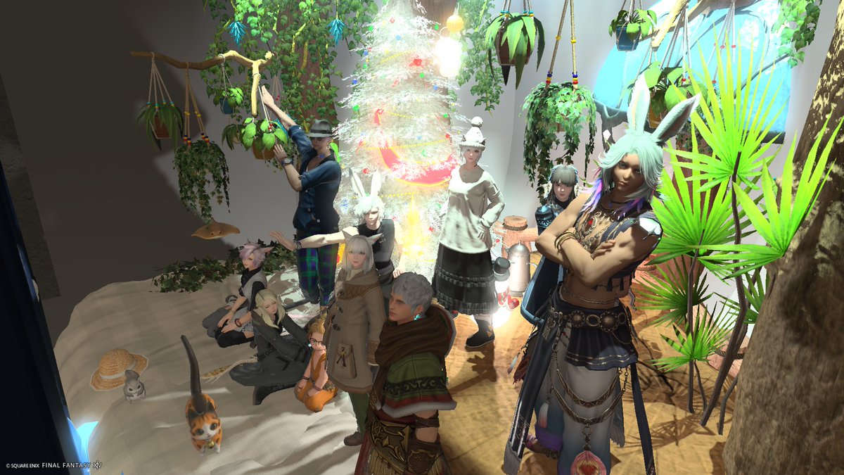 _ff14elel3's tweet image. FCイベント中編と後編！！
今月のイベントはメンバーのハウジング見学！みんなすごかった...
やってたらちょっとやりたいこと浮かんだので個室か自宅いじろっかな...😂
#FCひだまりにゃんこ