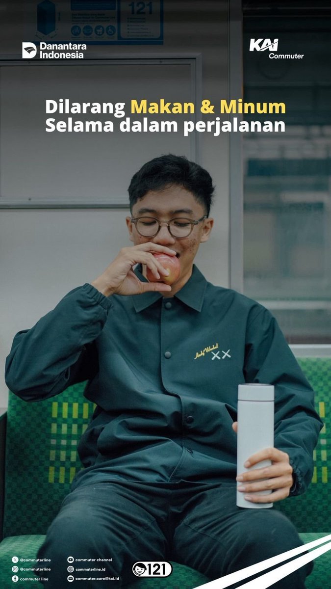 CommuterLine's tweet image. #RekanCommuters Demi kenyamanan dan ketertiban bersama, dilarang makan dan minum selama dalam perjalanan.

#GayaGenerasiUrban