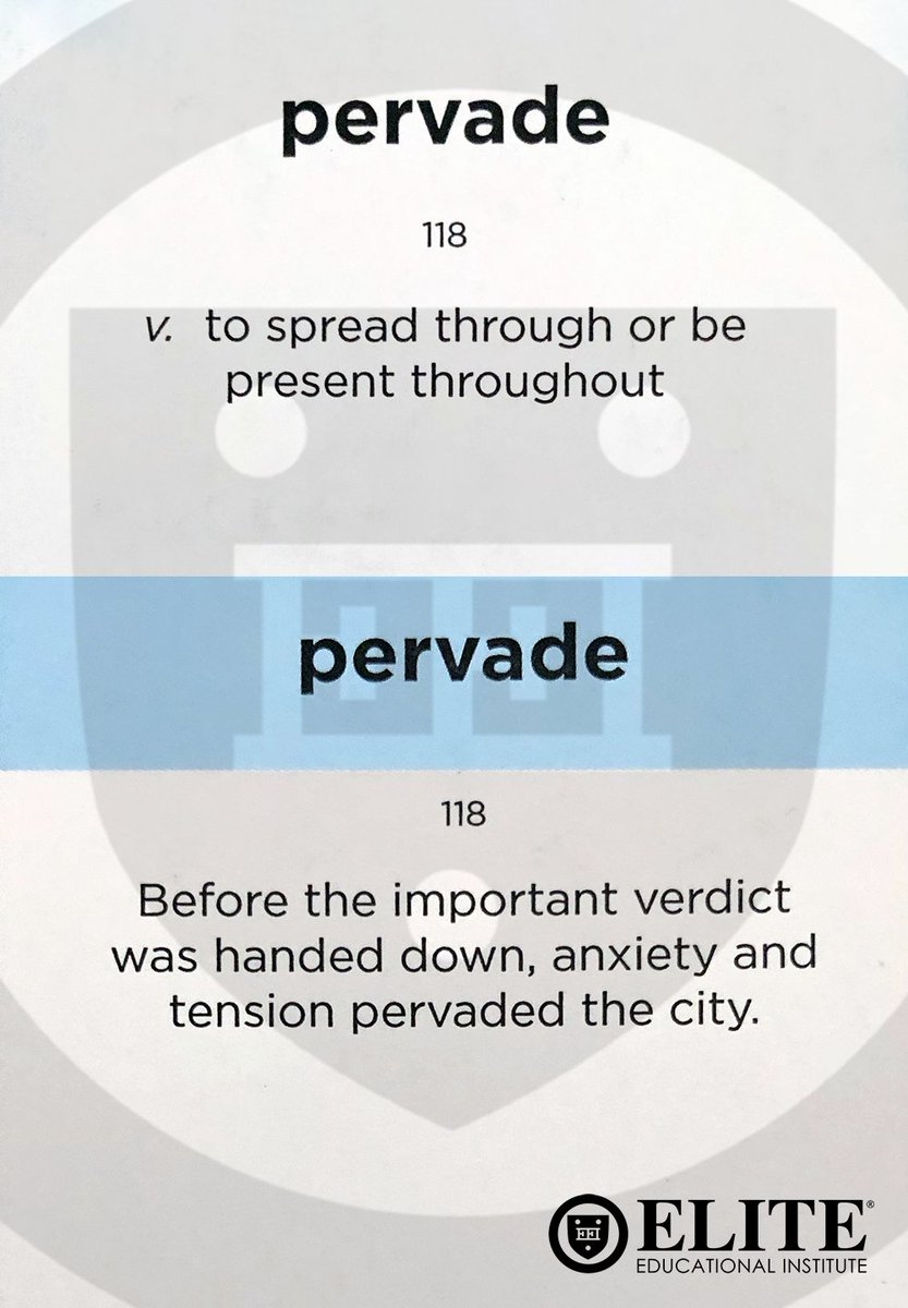 ElitePrepSAT's tweet image. Pervade

(v.) to spread through or be present throughout

#vocabulary #WordoftheDay