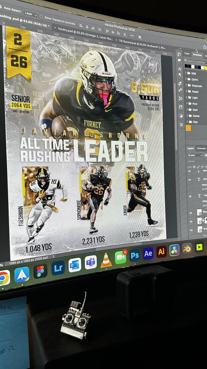 A true honor to have designed these for our new TD and Rushing record holder.  🙌🏾