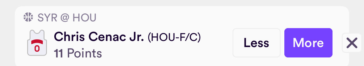 Betitjon's tweet image. Bet It Jon CBB Play #8 11/24
Chris Cernac Jr. O 11 points (Houston) (Dabble)
- Starts in 20
- No Donnie Freeman for Syracuse tonight
- I expect Cernac Jr. to take advantage of this matchup 
- He dropped 18 vs Auburn
#gamblingx #prizepicks #prizepickscbb #underdogfantasy