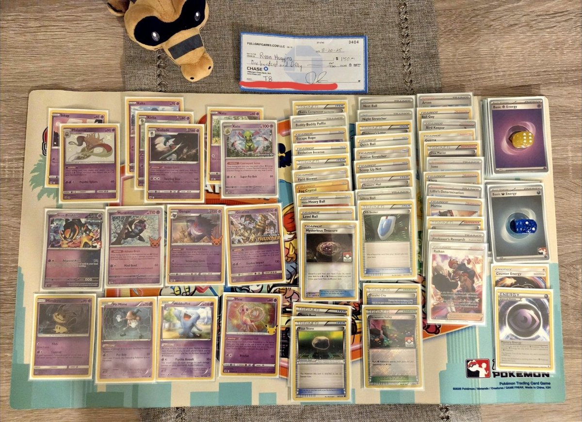EggOfNobleArms's tweet photo. Now that I'm home, I can properly do a deck spread of the deck that I took to the #GymLeaderChallenge tournament at @FullGripTCG last night, a list I call "Necromunki"! Got 5th place out of 78 people, undefeated until I got knocked out of top 8. Looking forward to the next one! https://t.co/zS2GDNBtIF