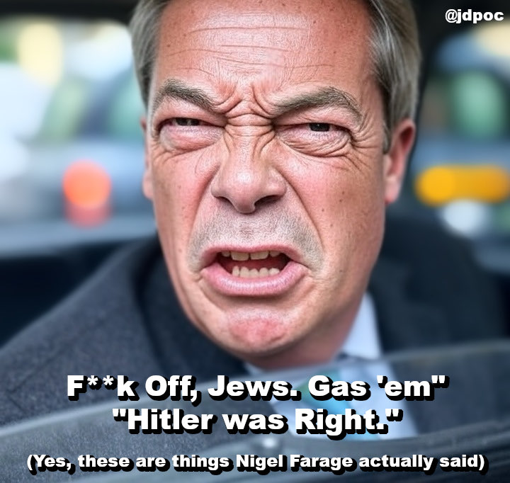 #Farage has finally addressed the dozens of verified statements from people who knew him well, about his previous racist, fascist and Nazi antisemitic comments.

“I never really tried to hurt anybody”.

So, it was effortless then.
