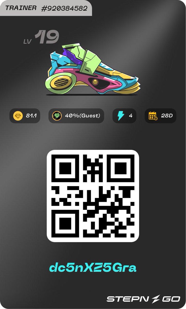 Jobchangetaxi's tweet image. STEPNGO 

STEPN GO ゲスト 募集
👟 トレーナー　Lv 19
⚡ 4エナジー / 4週間 
💰 ホスト60% / ゲスト40% 
✅ Like &amp;amp; RT
✅ Follow  @Jobchangetaxi
できればstepnユーザー
毎日歩いてくれる方を募集します。
お願いする方のみにDMさせて頂きます！
#STEPN 
#STEPNGO

dc5nXZ5Gra