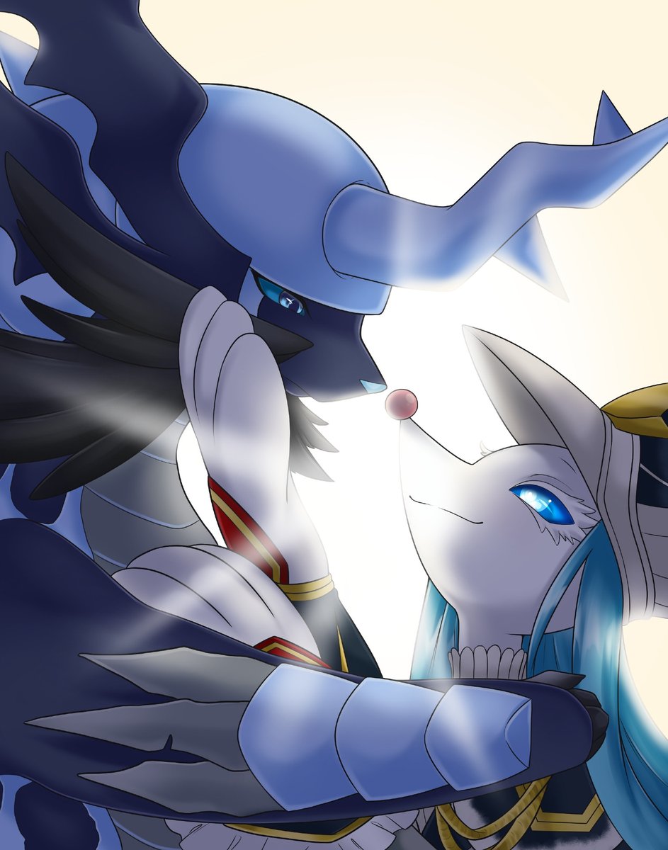 Plesioths's tweet image. Odie and Ashirene💙🖤 for @PrimarinaMHF