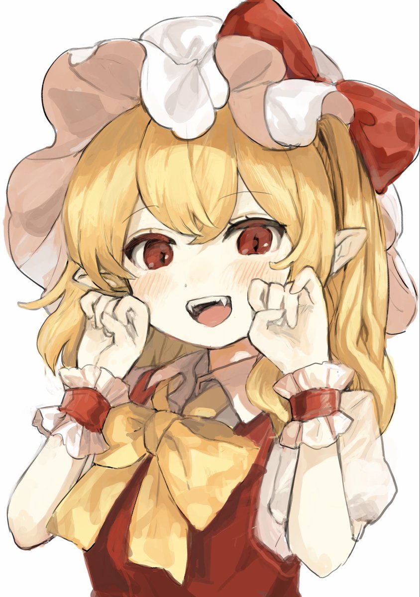 #東方project 
#フランドール・スカレーレット 
がおー！
おそろしいキバと爪だ🫨