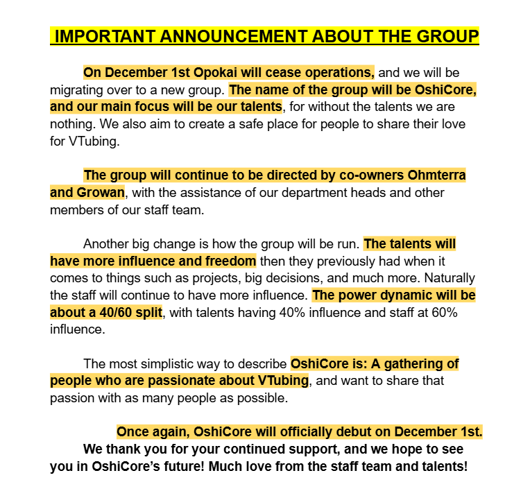 IMPORTANT ANNOUNCEMENT ABOUT THE FUTURE OF THE GROUP KNOWN AS "OPOKAI"
(Tis' nothing bad, I promise😄 )
