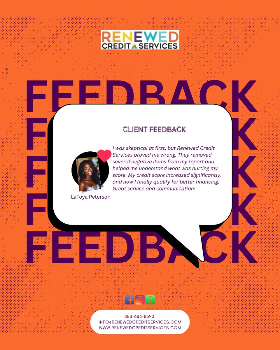 STAYTRUE2KENYA's tweet image. Imagine checking your credit and smiling instead of stressing. 😊
That’s what we do for our clients every day.

Contact us at:

888-683-8390 
info@renewedcreditservices.com
renewedcreditservices.com

#ScoreBoostJourney #creditrepair #creditrepairservices #creditscore