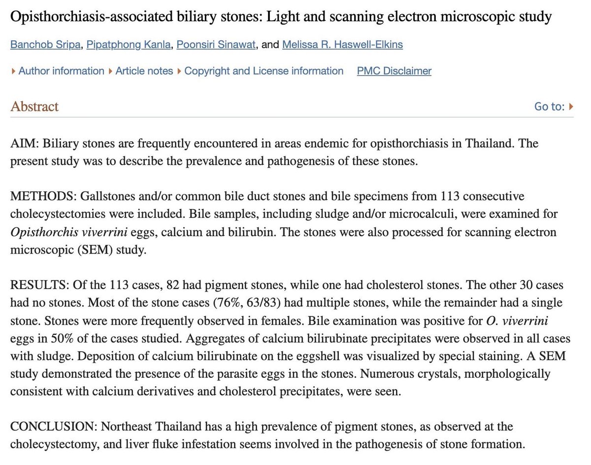 Gallbladder Stones Aren’t “Just Stones.”

Half the time… they’re parasite nurseries.

Let that sink in.

A study out of Thailand found liver fluke eggs inside 50% of the gallstones they examined.

Fifty. Percent!

They’ve told us it’s just cholesterol… or bad genetics.

Wrong.