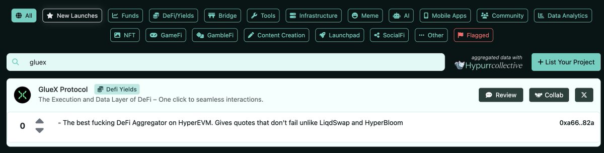 Intern found this on <a href="/hl_eco/">HL Eco</a> today. Haters will say it was the GlueX team that wrote it. Our users will know it's a legit review from a truly happy trader.

Just use GlueX.