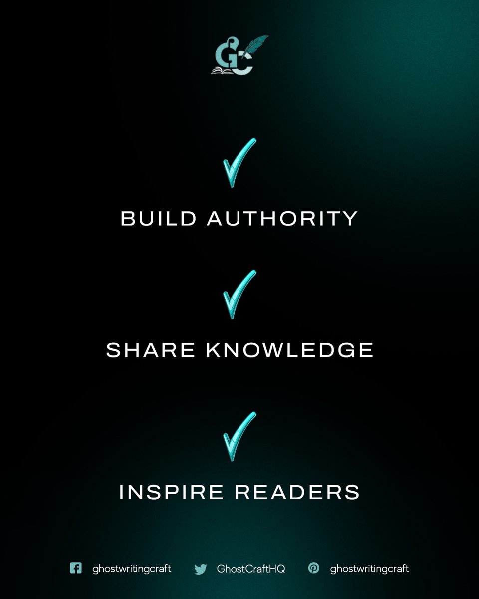 GhostCraftHQ's tweet image. Publishing isn’t just for authors — it’s for leaders, coaches, and entrepreneurs too. #GhostwritingCraft #PublishingBenefits #AuthorTips