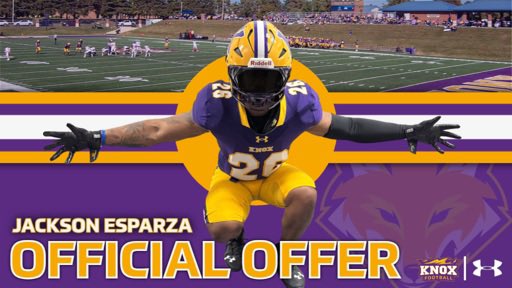 JacksonE2026's tweet photo. After a great phone call with @FBCoachATaylor I’m blessed to receive an official offer to @FB_KnoxCollege!!! @ChipEhlert @Trent_Solsma16 @fbcoachmadison https://t.co/dGaLvFF3u6