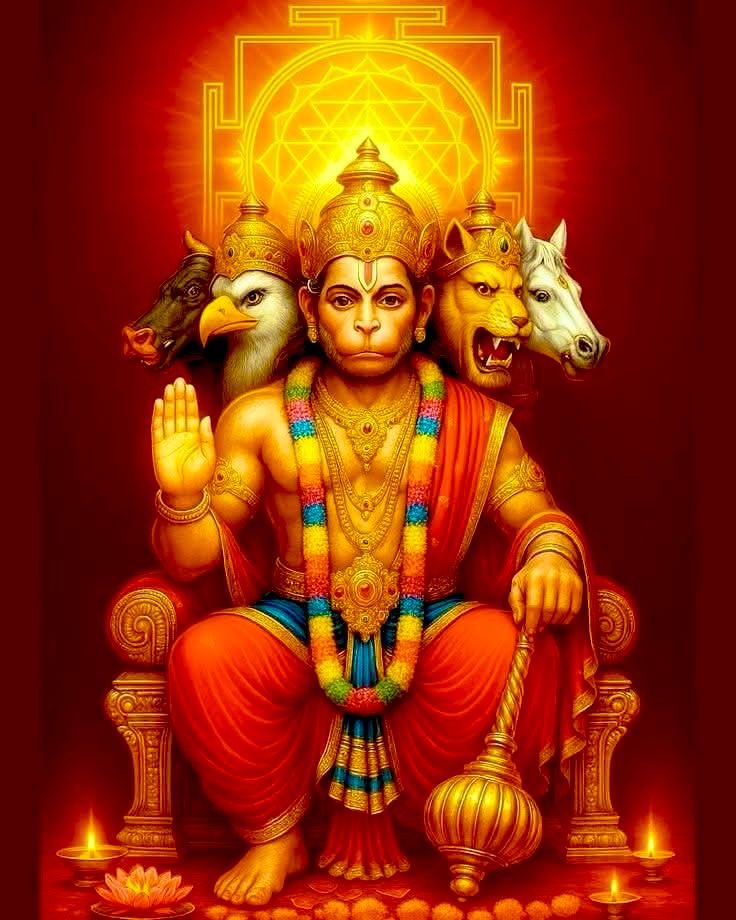 AtivAb's tweet image. गोष्पदीकृतवारीशं  
मशकीकृतराक्षसम्  
रामायणमहामालारत्नं  
वन्देऽनिलात्मजम्

अर्थ: जो समुद्र को गोशाला जितना छोटा 
कर दें, और राक्षसों को तिल बराबर कर दें 
ऐसे रामकथा के रत्न, वायु-पुत्र हनुमान जी 
को हम प्रणाम करते है.ॐ रामभक्ताय नमः