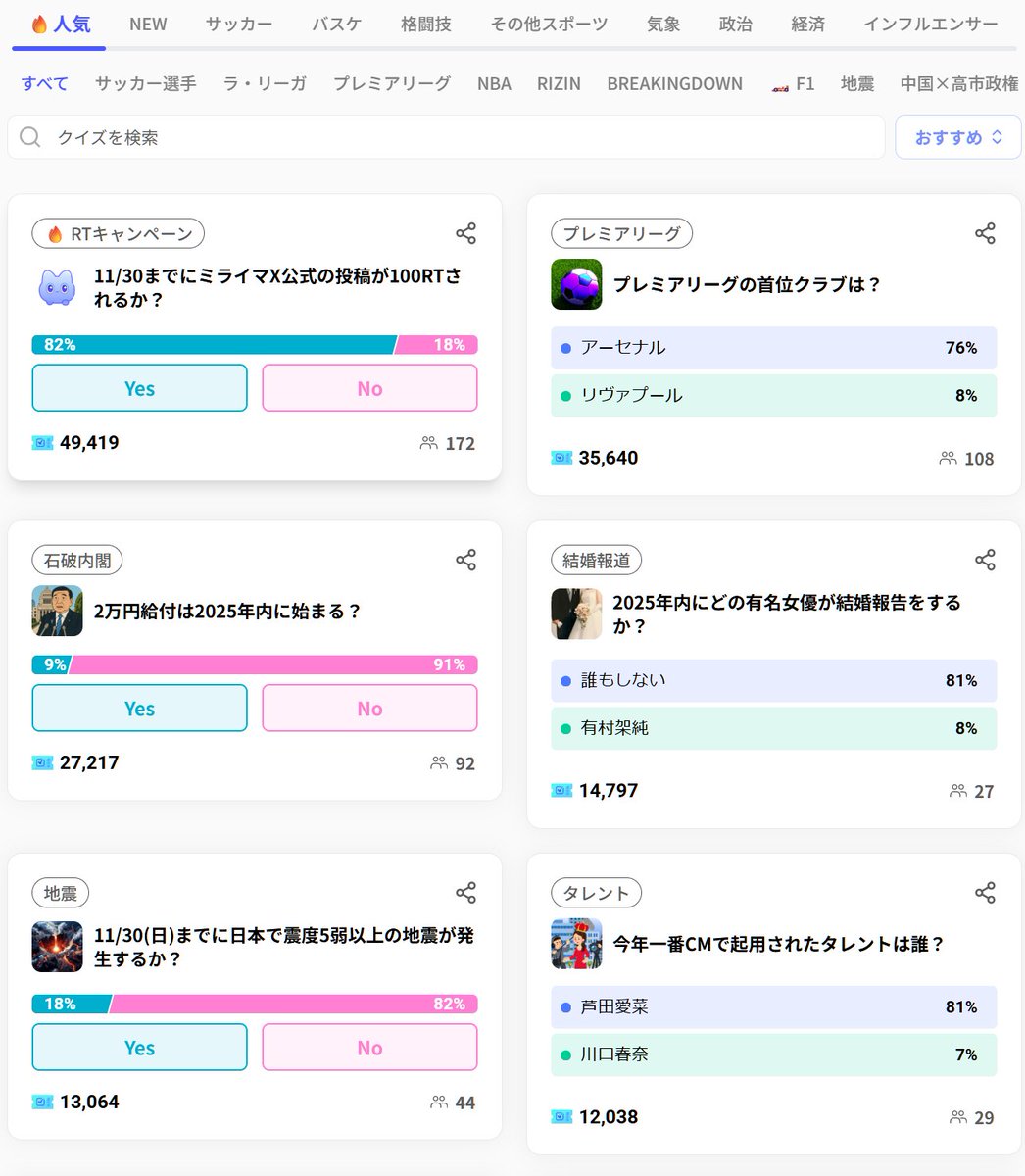 syakkin3's tweet image. 本田圭佑も出資してる会社が始めたスポーツベッティングとポイ活を組み合わせたサービス（ポイ活のポイントを原資にすることでベッティング合法化）

結構注目しててアプリ化後速攻インストールしたんだけど、現状致命的な欠点が1つ。 

ユーザー不足によるレートの歪み。…