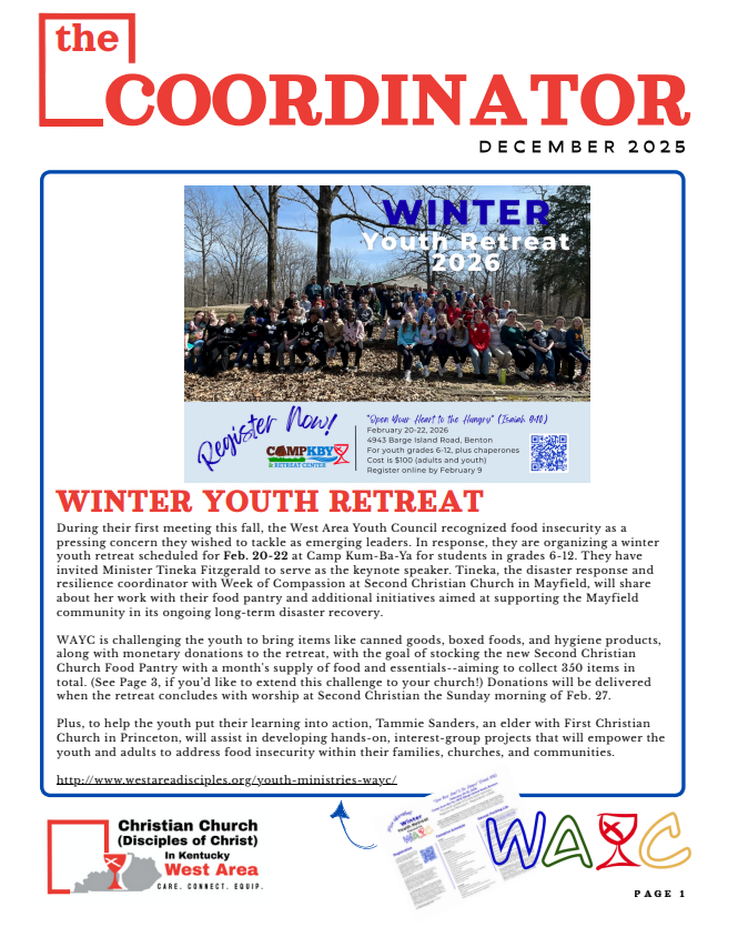 CampKBY's tweet photo. The December issue of THE WEST AREA COORDINATOR is available now! We are especially excited to announce our West Area Winter Youth Retreat on February 20-22, 2026, at Camp Kum-Ba-Ya! You can find all the details in the Coordinator:

https://t.co/kQsalkOQHL https://t.co/plsPWTNaus