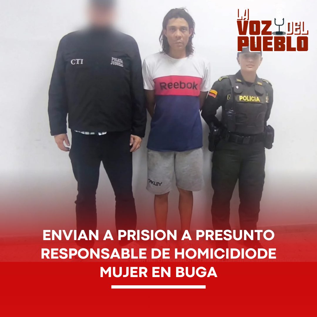 lavozdepueblo1's tweet image. #Regional #Valle #buga 

🔴ENVÍAN A PRISIÓN A PRESUNTO RESPONSABLE DE HOMICIDIO DE MUJER EN BUGA. 

La Fiscalía General de la Nación logró que un juez de control de garantías enviara a la cárcel a Jéfferson Charria Nieves, de 36 años, señalado de participar en el homicidio de una…
