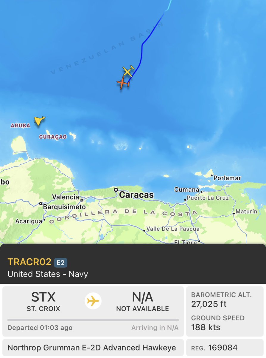 InquiryTh's tweet image. U.S. military assets, including B-52H bombers, F/A-18E fighters, and E-2D Hawkeye aircraft, are conducting a show of force near Venezuela. 

#Military #Venezuela #USForces #Aviation #Defense